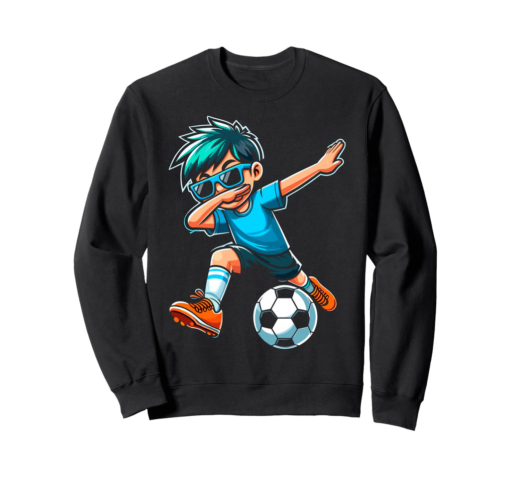 Funny Dabbing Dab Soccer Player Ball Sweatshirt - Graphic Print Unisex