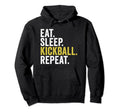 Eat Sleep Kickball Repeat Funny Hoodie - Aesthetic Graphic for Adults