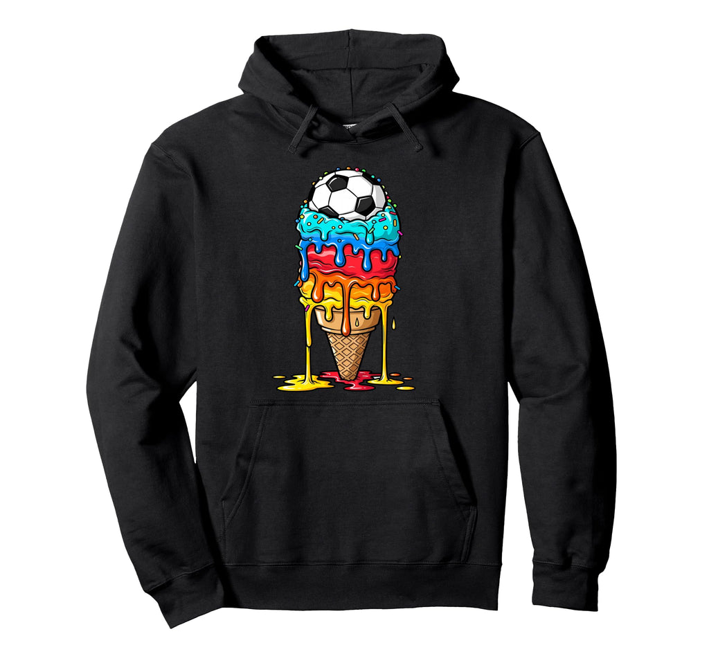 Summer Soccer Drip Ice Cream Drip Hoodie - Custom Art Print for Adults