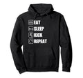 Eat Sleep Kick Repeat Soccer Hoodie - Fun Novelty Design Unisex