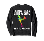 Funny Soccer Art Soccer Player Sweatshirt - Minimalist Print for Adults