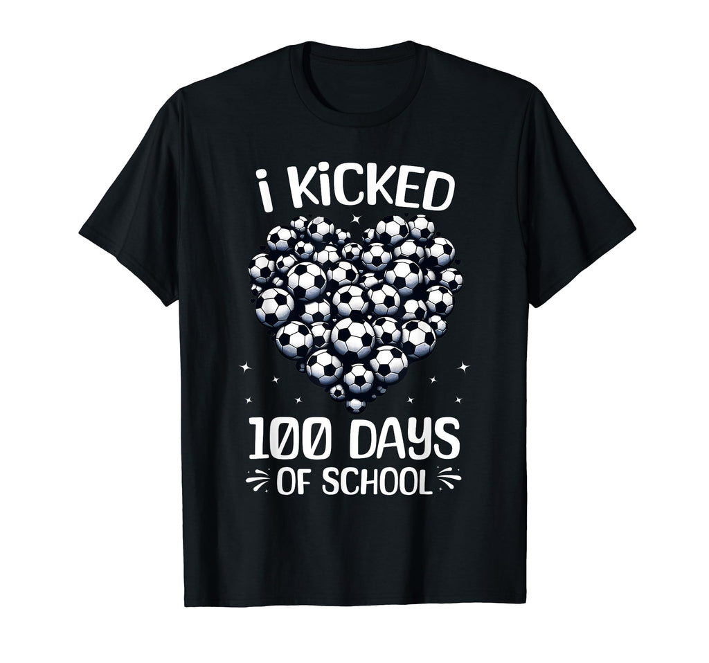 100 Days School Soccer Heart Love T-Shirt - Unique Graphic for Adults