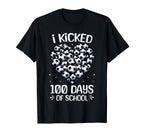 100 Days School Soccer Heart Love T-Shirt - Unique Graphic for Adults