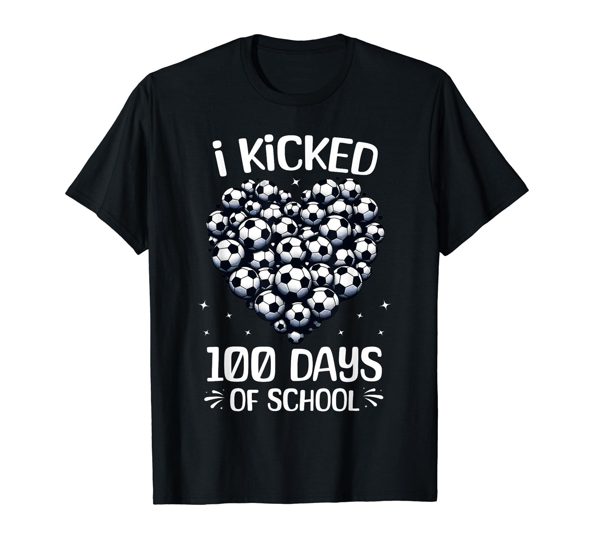 100 Days School Soccer Heart Love T-Shirt - Unique Graphic for Adults