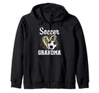 Soccer Grandma Leopard Heart Soccer Fan Hoodie - Streetwear Style Unisex