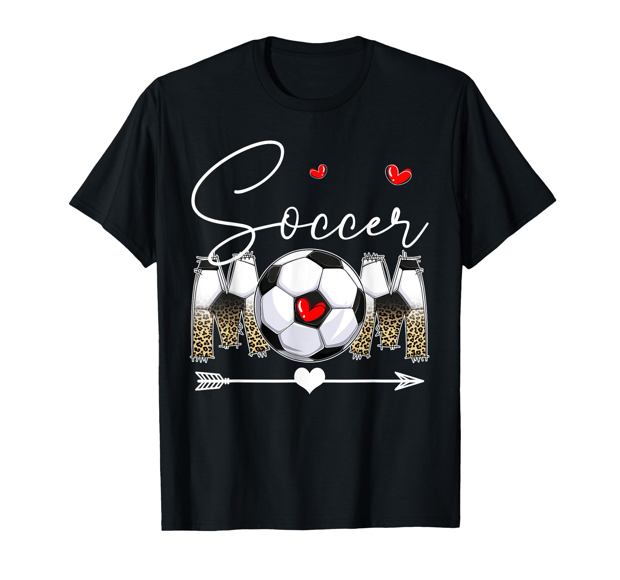 Funny Soccer Mom Leopard Soccer T-Shirt - Casual Everyday Wear Men Women