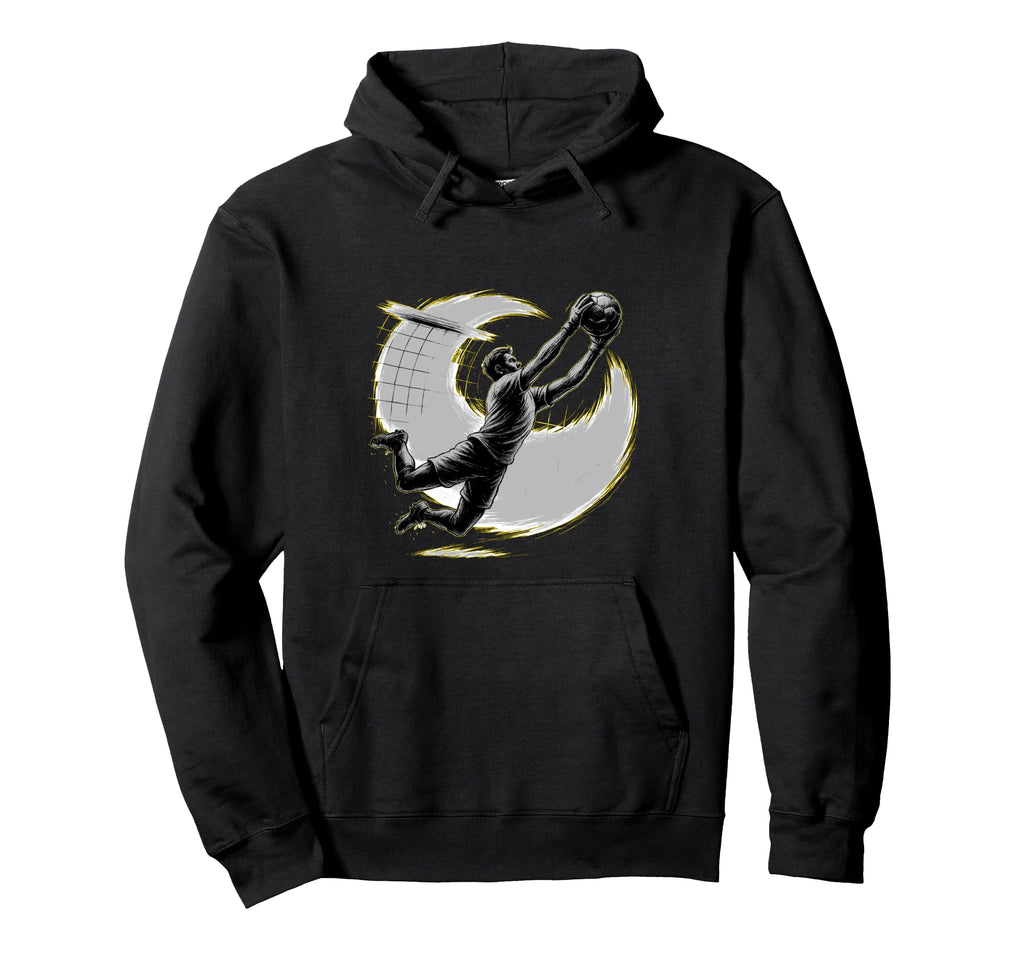 Mens Soccer Goalie Silhouette Players Hoodie - Minimalist Print Unisex