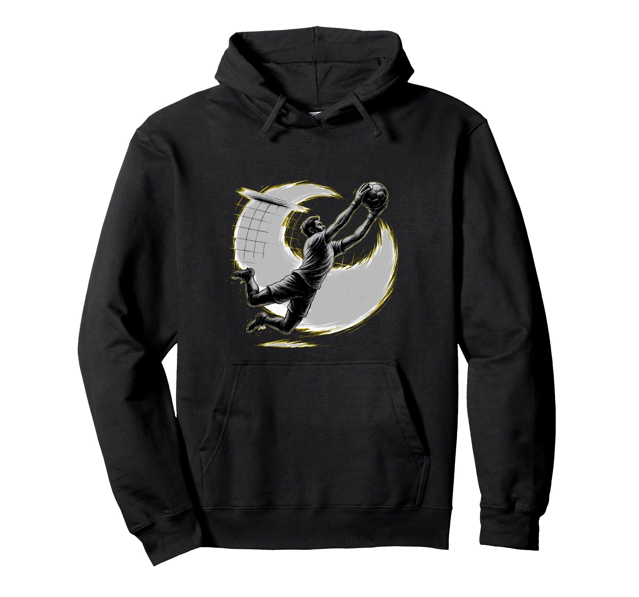 Mens Soccer Goalie Silhouette Players Hoodie - Minimalist Print Unisex