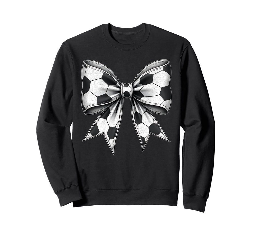 Soccer Ball Coquette Bow Soccer Sweatshirt - Fun Novelty Design for Adults