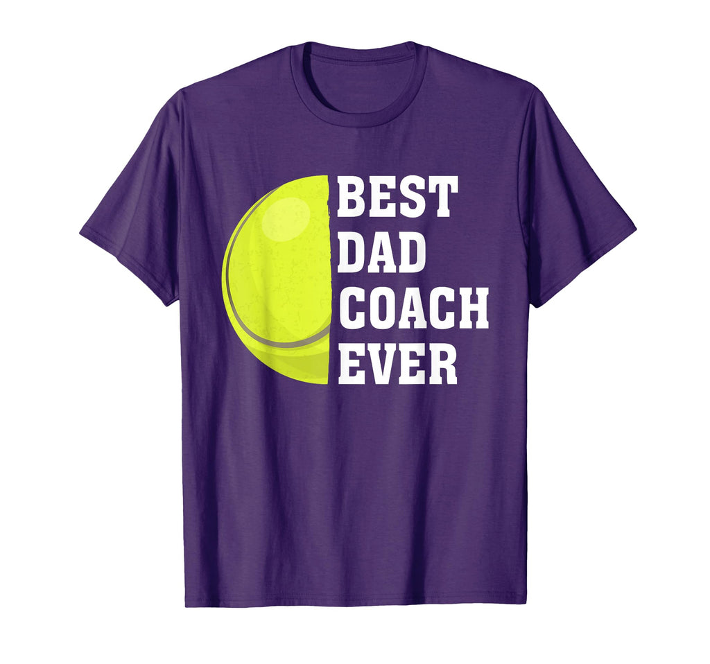 Mens Best Dad Coach Ever Funny Tennis T-Shirt - Custom Art Print Unisex