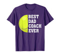 Mens Best Dad Coach Ever Funny Tennis T-Shirt - Custom Art Print Unisex
