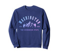 Washington Evergreen State Mountains Sweatshirt - Unique Graphic Unisex