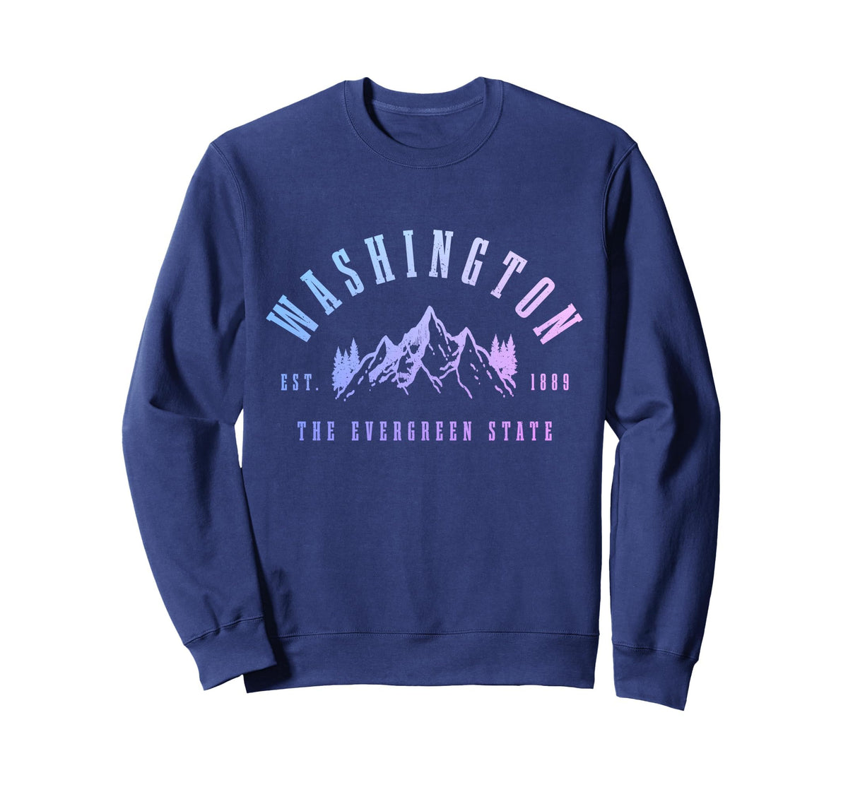 Washington Evergreen State Mountains Sweatshirt - Unique Graphic Unisex
