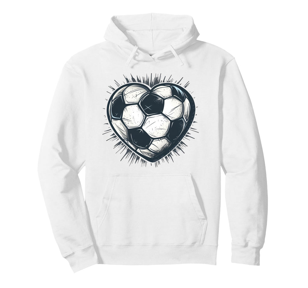 Soccer Ball Heart Football Player And Hoodie - Minimalist Print Men Women