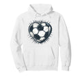 Soccer Ball Heart Football Player And Hoodie - Minimalist Print Men Women