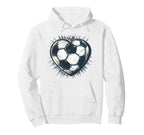 Soccer Ball Heart Football Player And Hoodie - Minimalist Print Men Women
