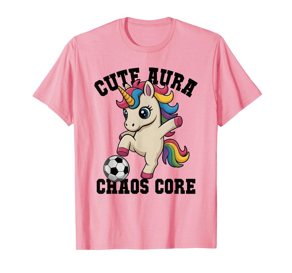 Aura Soccer Unicorn Chaos Core Just T-Shirt - Unique Graphic for Adults