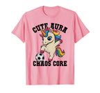 Aura Soccer Unicorn Chaos Core Just T-Shirt - Unique Graphic for Adults