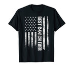 Best Soccer Coach Ever American Flag T-Shirt - Aesthetic Graphic Men Women