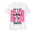 Just Who Loves Soccer Coquette Bow T-Shirt - Novelty Apparel Men Women