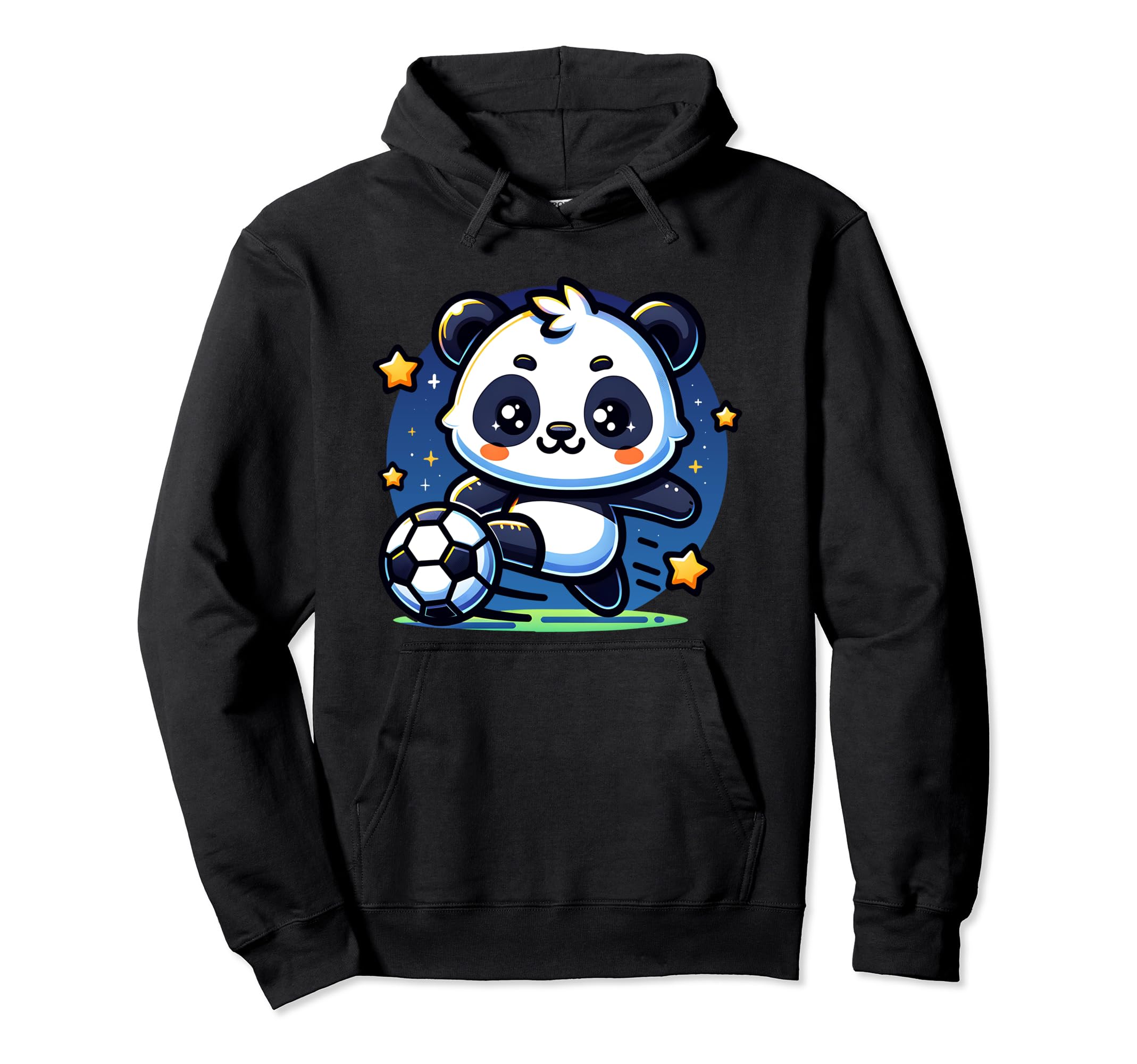 Soccer Player Panda Kicking Soccer Hoodie - Minimalist Print for Adults