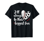 Huge Fan Soccer Baseball Player Mama T-Shirt - Casual Everyday Wear Unisex
