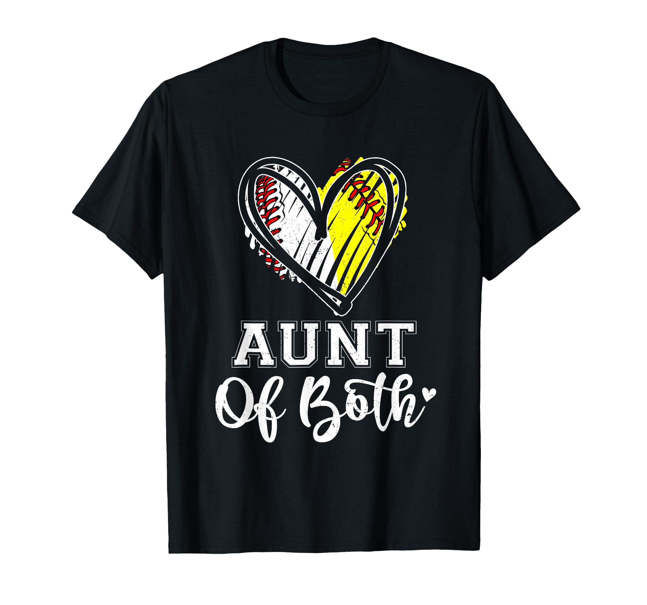 Aunt Both Baseball Softball Aunt Mothers T-Shirt - Unique Graphic Unisex