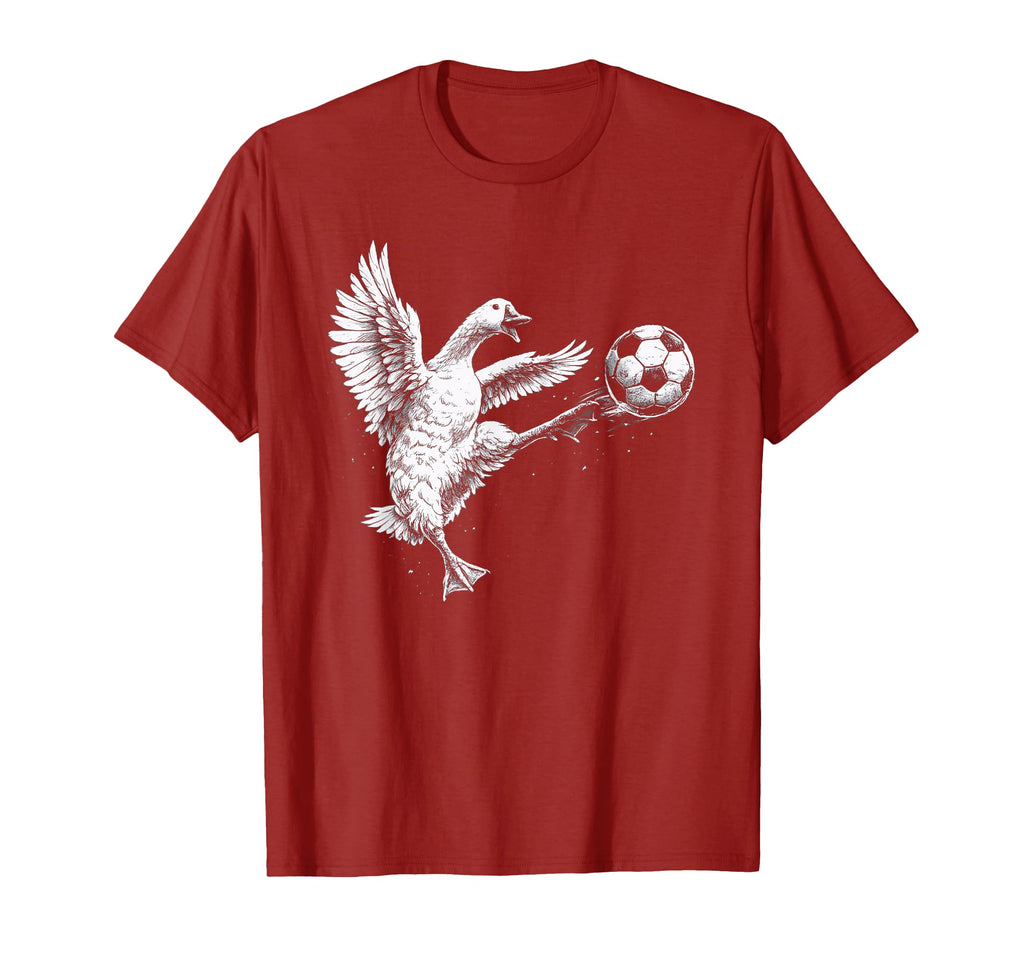 Funny Goose Volleys Soccer Ball Scoring T-Shirt - Unique Graphic Unisex