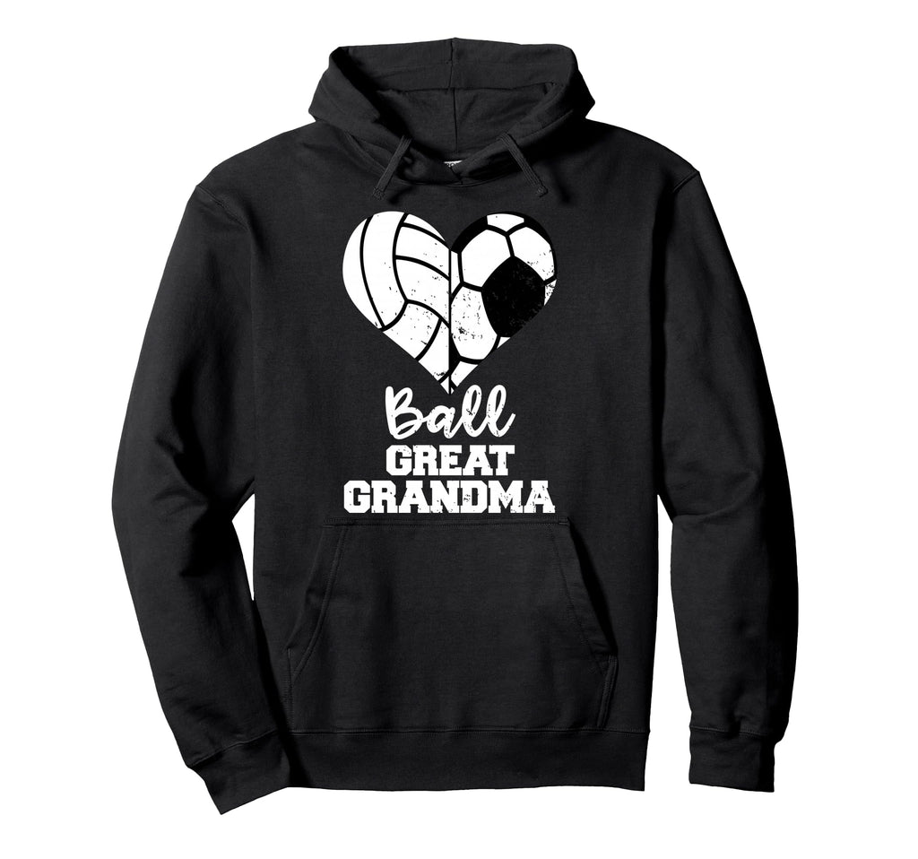 Ball Great Grandma Heart Funny Soccer Hoodie - Novelty Apparel Unisex