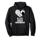 Ball Great Grandma Heart Funny Soccer Hoodie - Novelty Apparel Unisex
