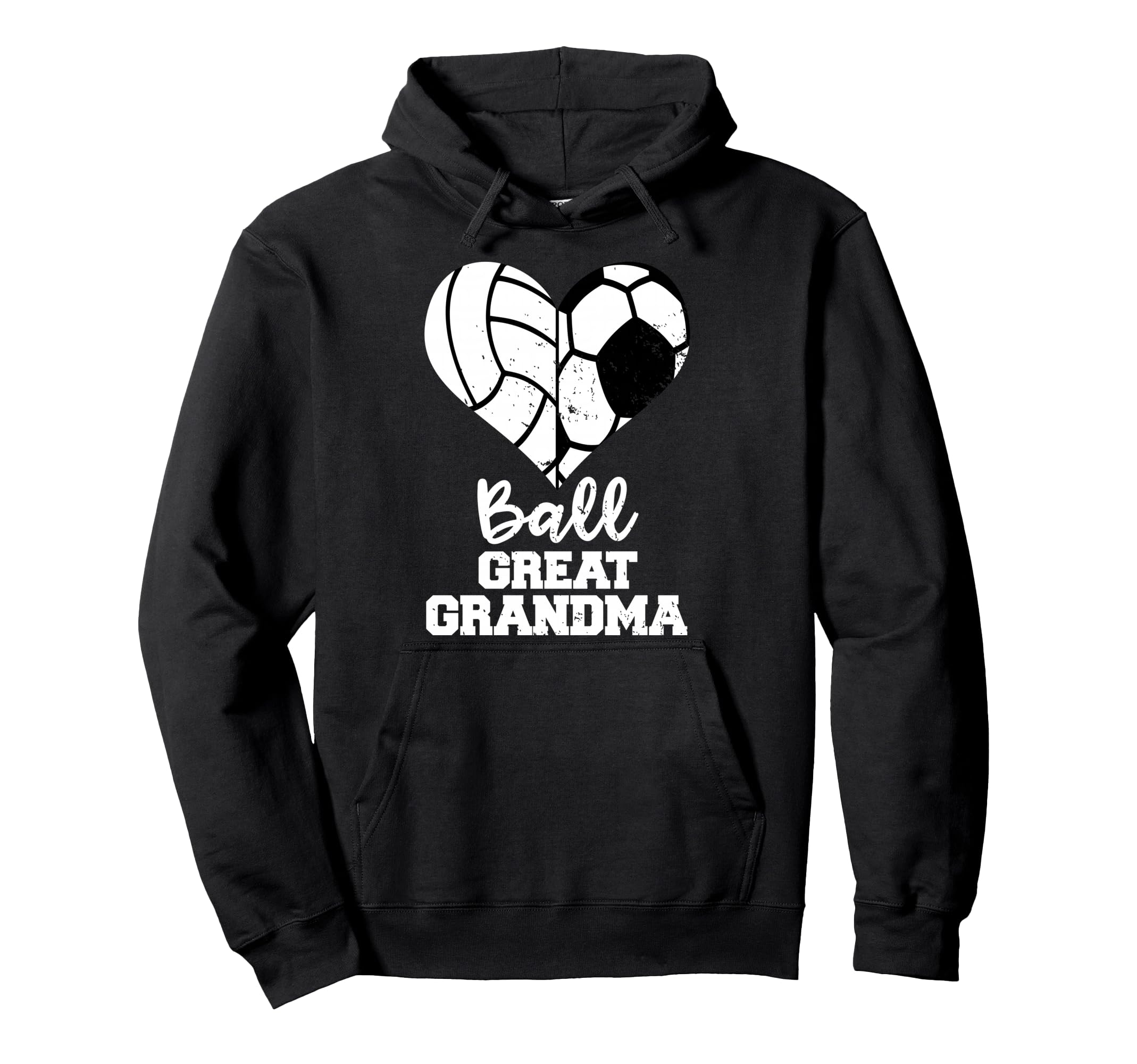 Ball Great Grandma Heart Funny Soccer Hoodie - Novelty Apparel Unisex
