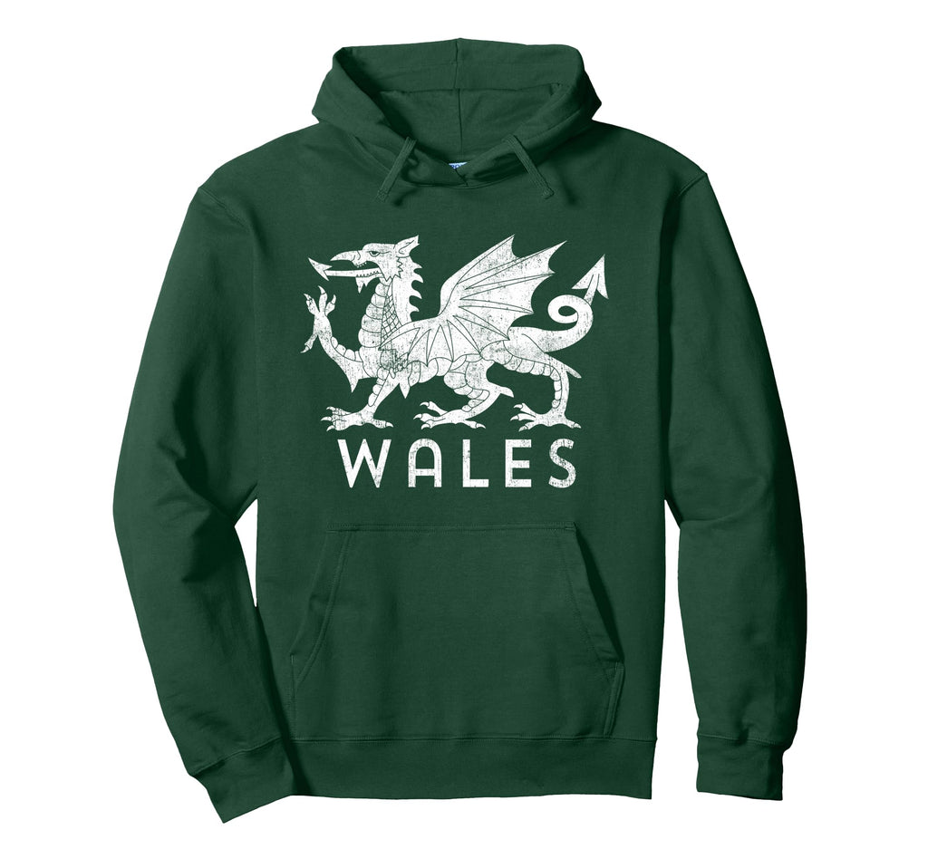Distressed Rugby Welsh Cymru Flag Wales Hoodie - Custom Art Print Unisex
