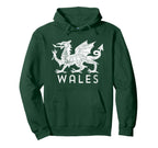 Distressed Rugby Welsh Cymru Flag Wales Hoodie - Custom Art Print Unisex