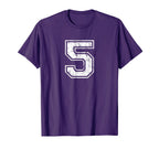 Number 5 Distressed Five Sports T-Shirt - Minimalist Print Men Women