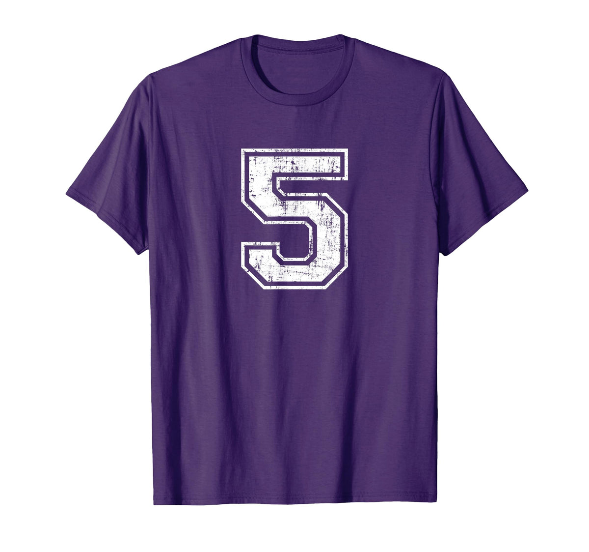 Number 5 Distressed Five Sports T-Shirt - Minimalist Print Men Women