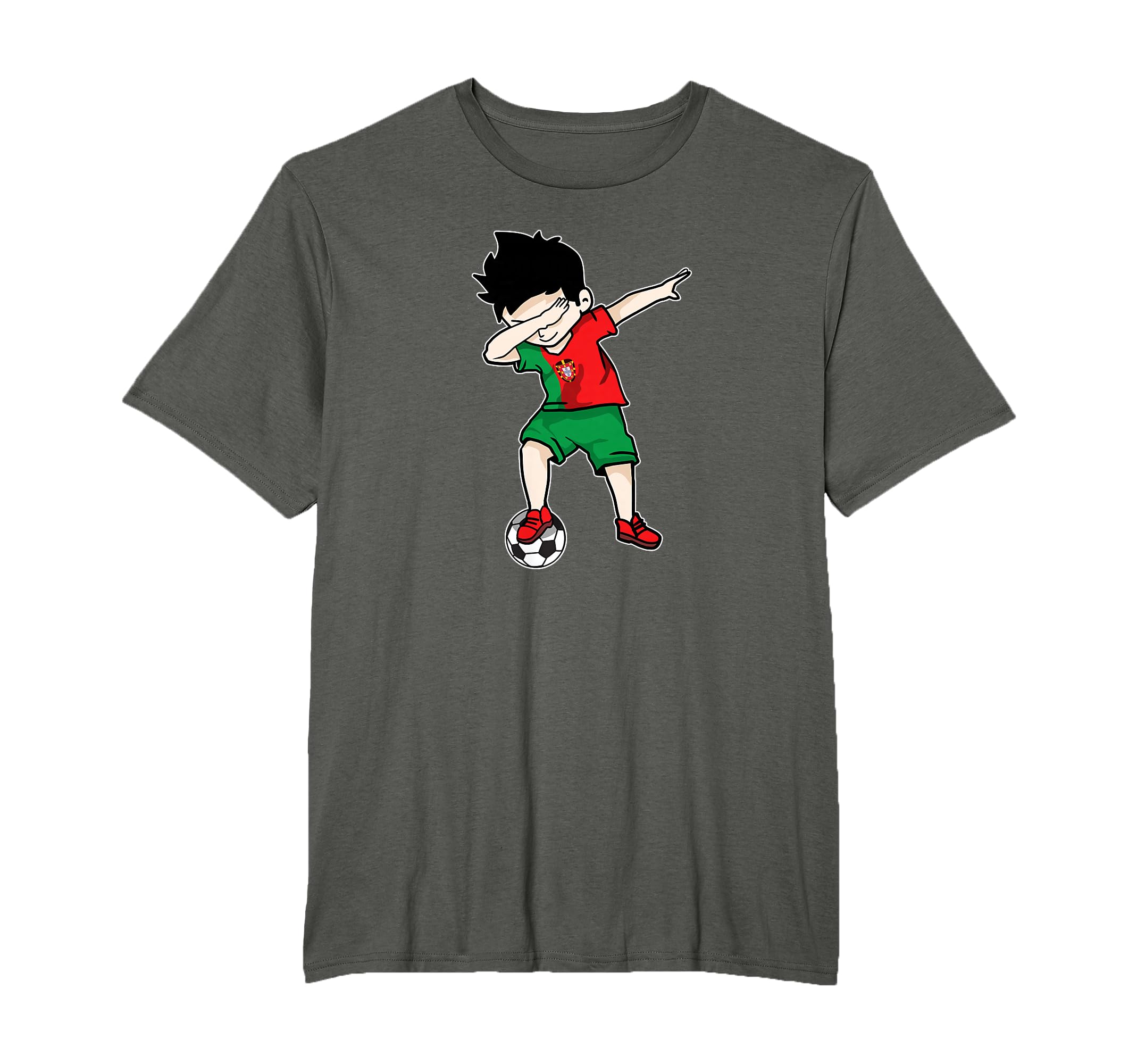 Dabbing Soccer Portugal Football T-Shirt - Unique Graphic Men Women