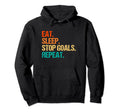 Eat Sleep Stop Goals Repeat Goalie Soccer Hoodie - Minimalist Print Unisex