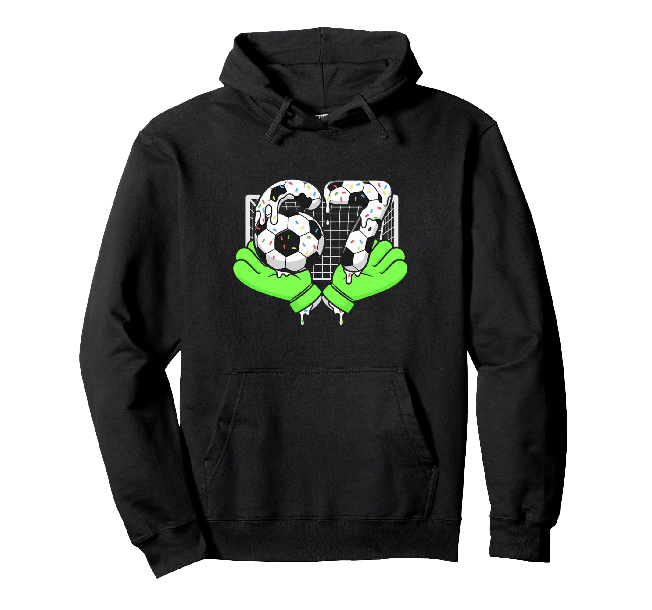 67 Soccer Ball Goalie Net Gloves Hoodie - Casual Everyday Wear for Adults