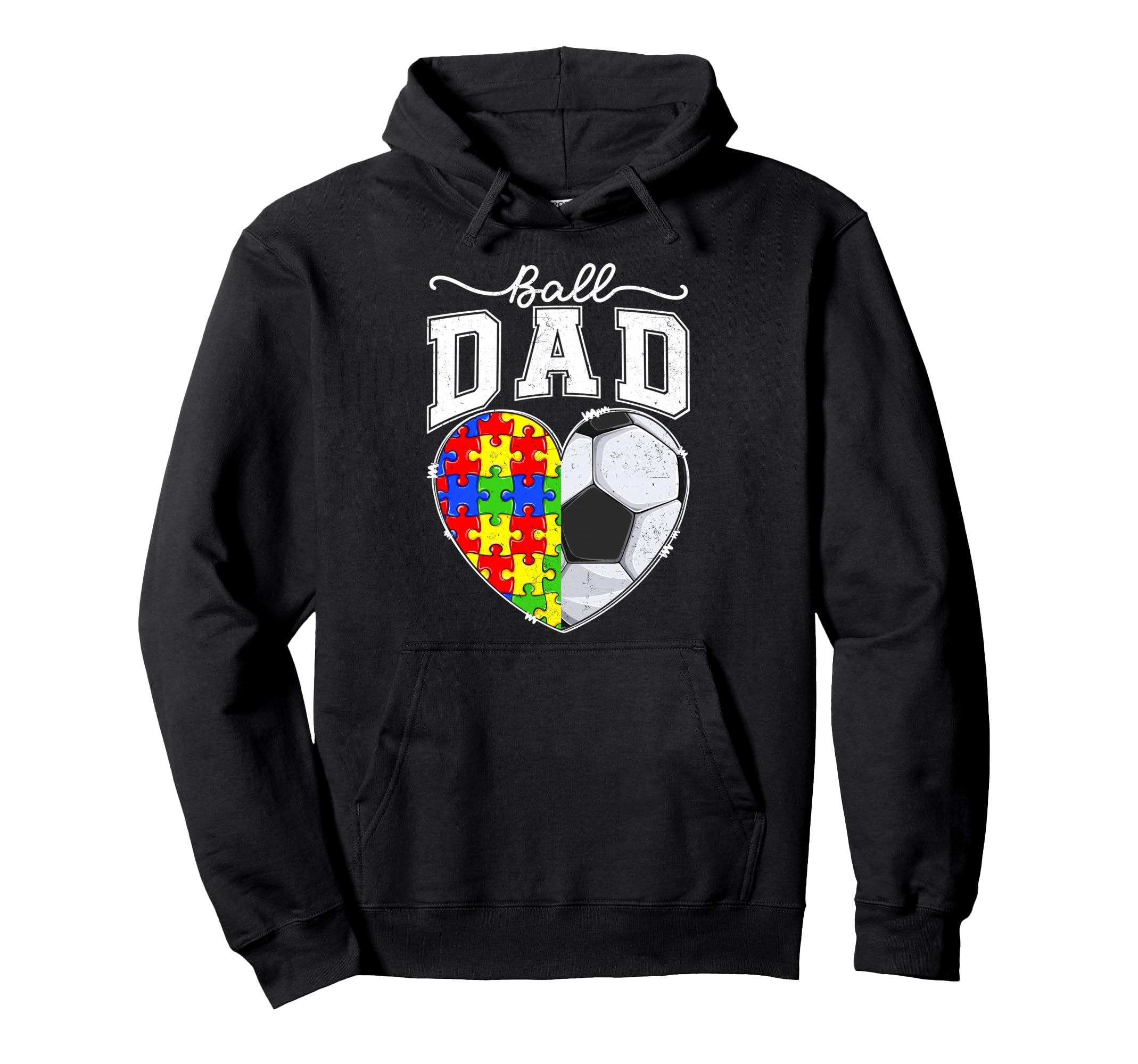 Ball Dad Papa Father Autism Awareness Hoodie - Unique Graphic Men Women