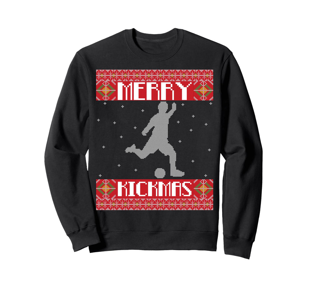 Merry Kickmas Football Player Sweatshirt - Custom Art Print Men Women
