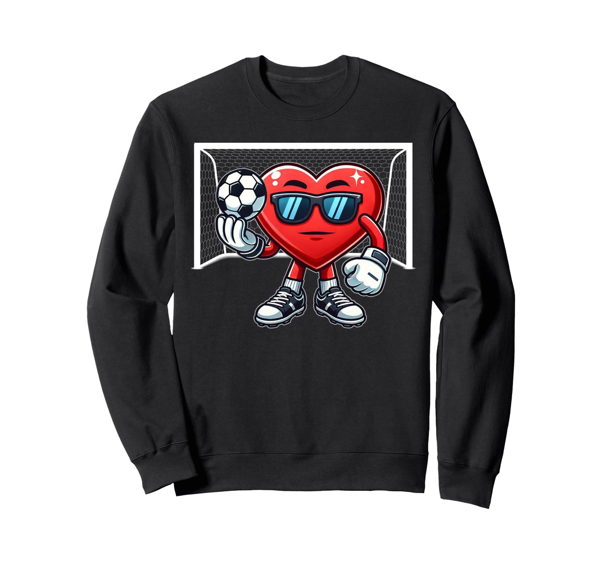 Valentines Day Soccer Heart Sweatshirt - Custom Art Print for Adults