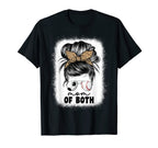 Mom Both Soccer And Baseball Mama T-Shirt - Fun Novelty Design for Adults