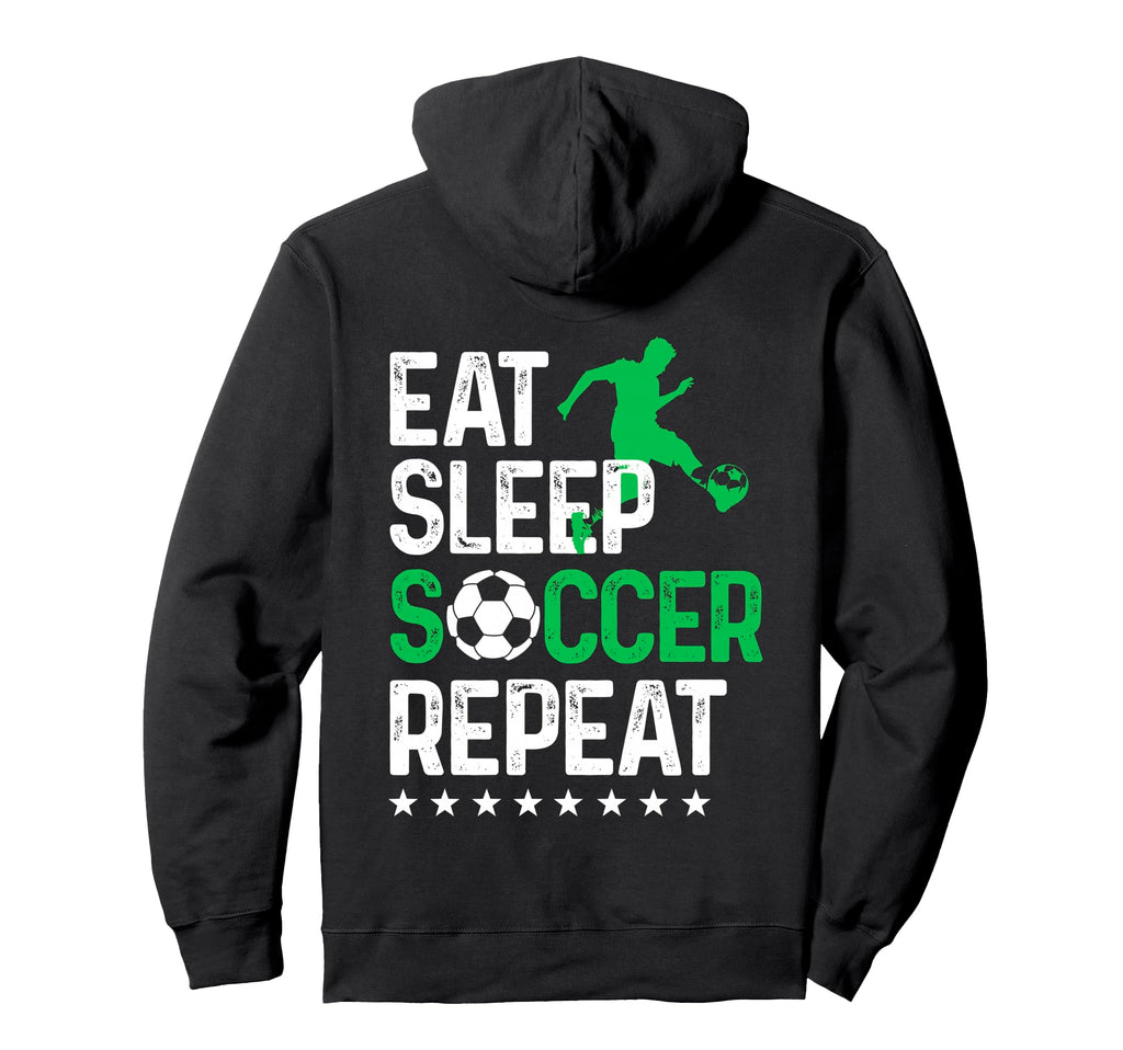 Eat Sleep Soccer Repeat Sport Player Hoodie - Minimalist Print Unisex
