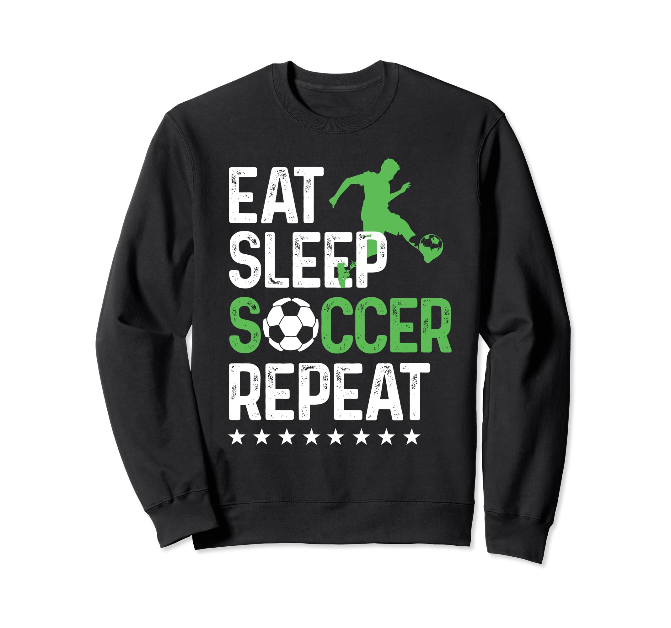 Eat Sleep Soccer Repeat Sport Player Sweatshirt - Graphic Print for Adults