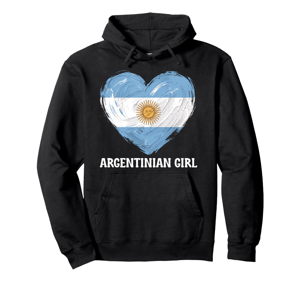 Argentinian Flag Heart Soccer Hoodie - Fun Novelty Design Men Women