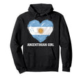 Argentinian Flag Heart Soccer Hoodie - Fun Novelty Design Men Women