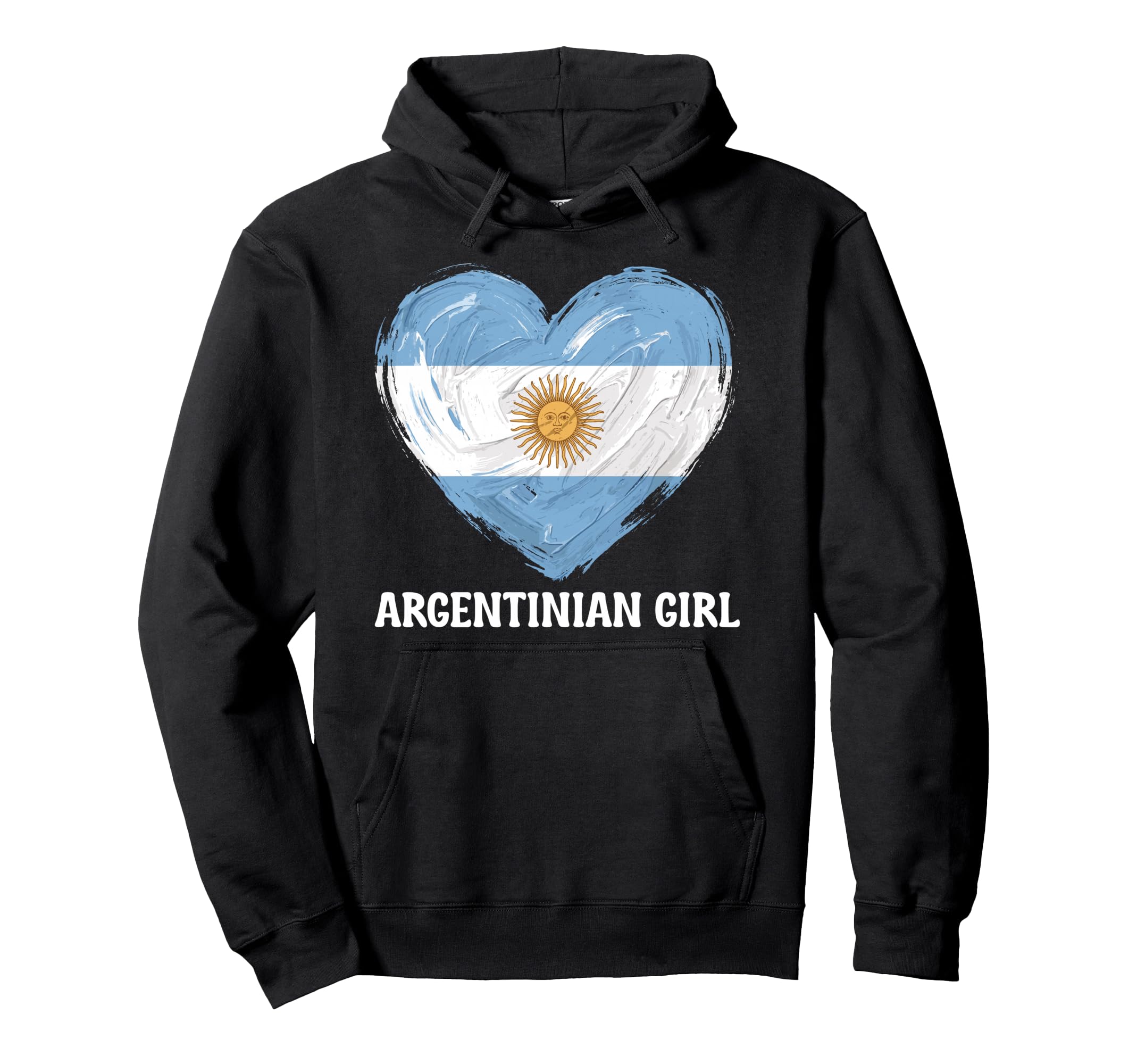 Argentinian Flag Heart Soccer Hoodie - Fun Novelty Design Men Women