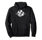 Heartbeat Soccer Player Ball Soccer Hoodie - Streetwear Style Unisex
