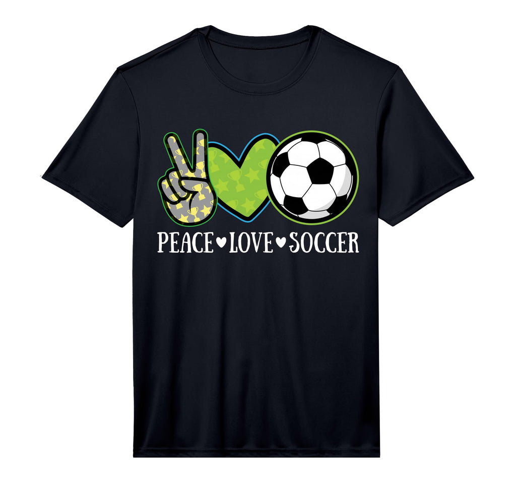 Peace Love Soccer Player European Football T-Shirt - Unique Graphic Unisex