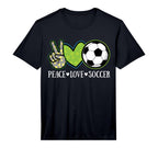 Peace Love Soccer Player European Football T-Shirt - Unique Graphic Unisex